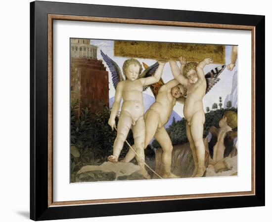 Detail of Camera Degli Sposi: Putti Holding Tablet-Andrea Mantegna-Framed Giclee Print