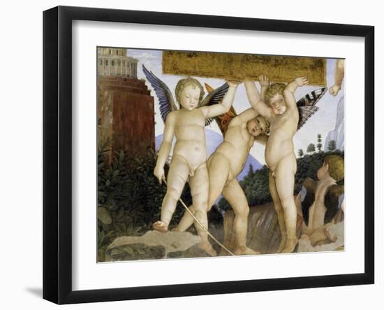 Detail of Camera Degli Sposi: Putti Holding Tablet-Andrea Mantegna-Framed Giclee Print