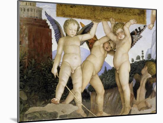 Detail of Camera Degli Sposi: Putti Holding Tablet-Andrea Mantegna-Mounted Giclee Print