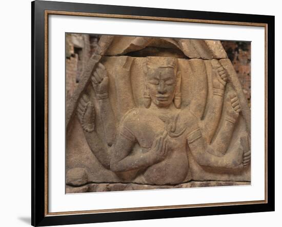 Detail of Carving of Hindu Divinity, Cham Ruins of My Son, UNESCO World Heritage Site, Near Hoi An,-Stuart Black-Framed Photographic Print
