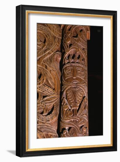 Detail of carving of Stave Church from Gol in Hallingdal, built c1200-Unknown-Framed Giclee Print