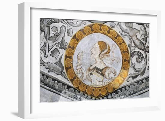 Detail of Ceiling of Hall of Justice, La Vigne Castle-null-Framed Giclee Print