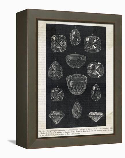 Detail of Celebrated Diamonds Including Grand Mogul and the Kohi-Noor-null-Framed Premier Image Canvas
