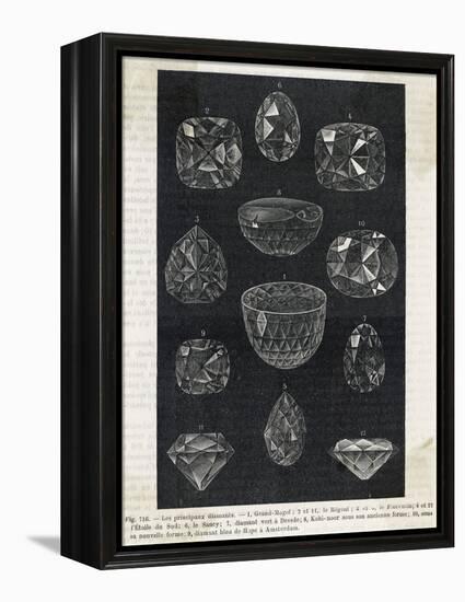 Detail of Celebrated Diamonds Including Grand Mogul and the Kohi-Noor-null-Framed Premier Image Canvas