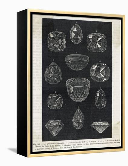 Detail of Celebrated Diamonds Including Grand Mogul and the Kohi-Noor-null-Framed Premier Image Canvas