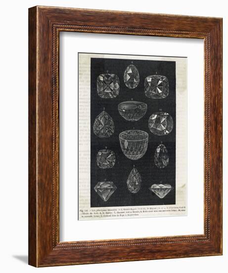 Detail of Celebrated Diamonds Including Grand Mogul and the Kohi-Noor--Framed Photographic Print