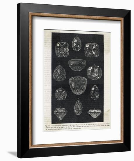 Detail of Celebrated Diamonds Including Grand Mogul and the Kohi-Noor-null-Framed Photographic Print