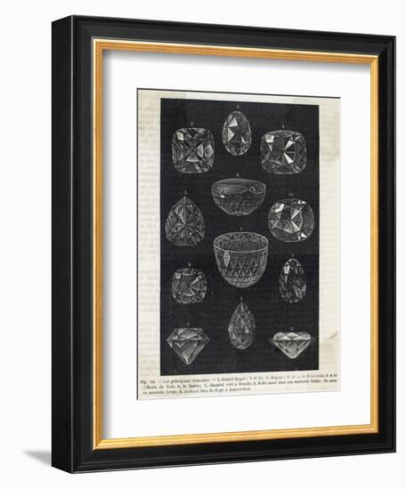 Detail of Celebrated Diamonds Including Grand Mogul and the Kohi-Noor-null-Framed Photographic Print