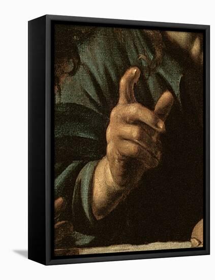 Detail of Christ's Hand from Supper at Emmaus, 1606 (Oil on Canvas)-Michelangelo Merisi da Caravaggio-Framed Premier Image Canvas