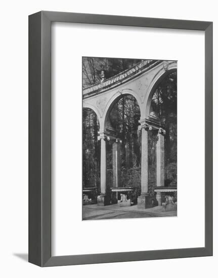 Detail of colonnade and fountains, Temple of Music, Versailles, France, 1924-Unknown-Framed Photographic Print