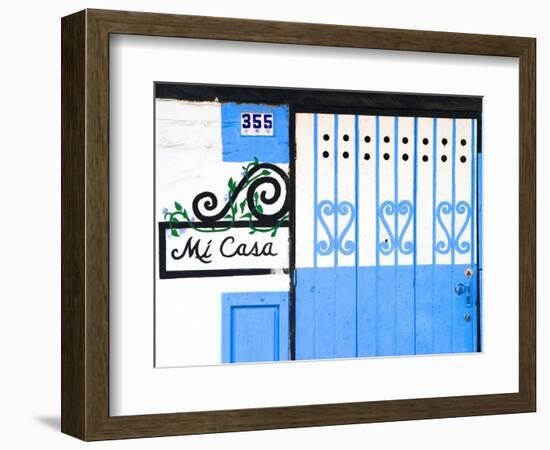 Detail of Colorful Wooden Door, Puerto Vallarta, Mexico-Nancy & Steve Ross-Framed Photographic Print