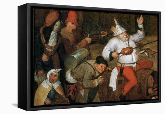 Detail of Combat Between Carnival and Lent-Pieter Bruegel the Elder-Framed Premier Image Canvas
