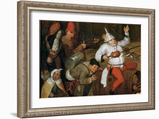 Detail of Combat Between Carnival and Lent-Pieter Bruegel the Elder-Framed Giclee Print