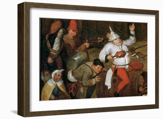 Detail of Combat Between Carnival and Lent-Pieter Bruegel the Elder-Framed Giclee Print