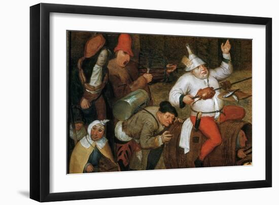 Detail of Combat Between Carnival and Lent-Pieter Bruegel the Elder-Framed Giclee Print