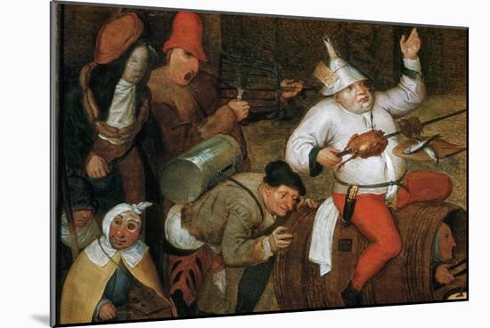 Detail of Combat Between Carnival and Lent-Pieter Bruegel the Elder-Mounted Giclee Print