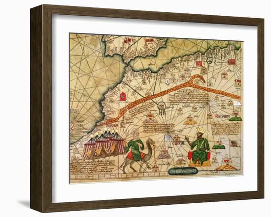 Detail of Copy of a Catalan Map of Europe and North Africa, Presented to Charles V of France-Abraham Cresques-Framed Giclee Print