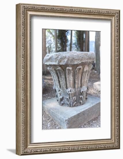 Detail of Corinthian column, Delphi, Greece, Europe-Jim Engelbrecht-Framed Photographic Print