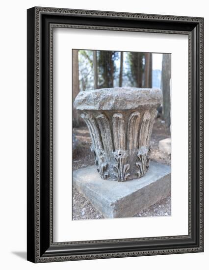 Detail of Corinthian column, Delphi, Greece, Europe-Jim Engelbrecht-Framed Photographic Print