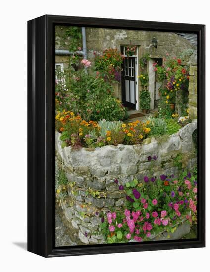 Detail of Cottage and Garden, Yorkshire, England, United Kingdom, Europe-Woolfitt Adam-Framed Premier Image Canvas