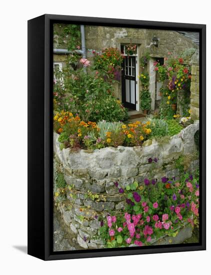 Detail of Cottage and Garden, Yorkshire, England, United Kingdom, Europe-Woolfitt Adam-Framed Premier Image Canvas