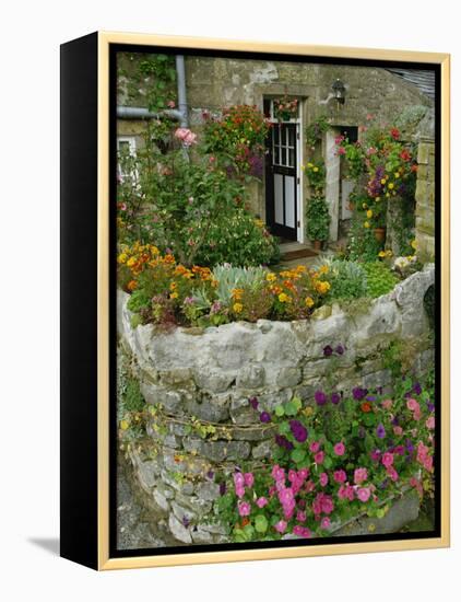 Detail of Cottage and Garden, Yorkshire, England, United Kingdom, Europe-Woolfitt Adam-Framed Premier Image Canvas