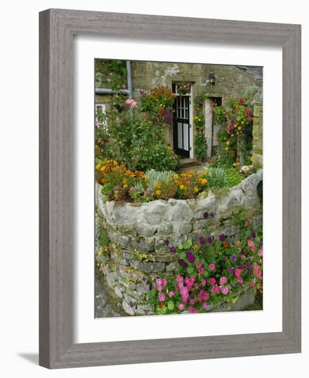 Detail of Cottage and Garden, Yorkshire, England, United Kingdom, Europe-Woolfitt Adam-Framed Photographic Print