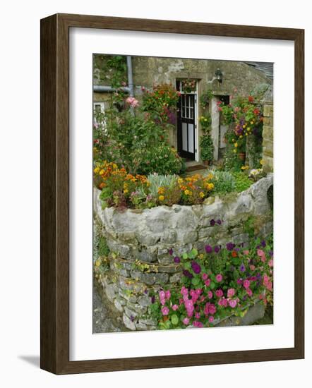 Detail of Cottage and Garden, Yorkshire, England, United Kingdom, Europe-Woolfitt Adam-Framed Photographic Print