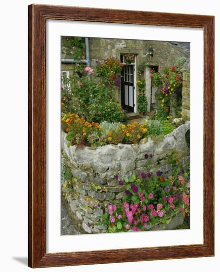 Detail of Cottage and Garden, Yorkshire, England, United Kingdom, Europe-Woolfitt Adam-Framed Photographic Print