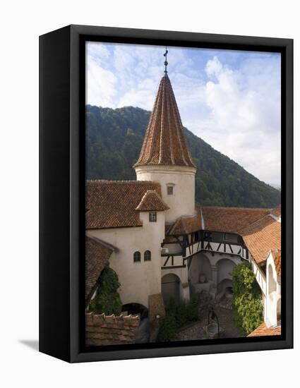 Detail of Courtyard and Turret, Bran Castle (Dracula's Castle), Bran, Saxon Land, Transylvania-Gavin Hellier-Framed Premier Image Canvas