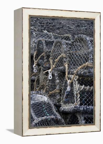 Detail of Crab Pots, Port Isaac, Cornwall, UK-Natalie Tepper-Framed Stretched Canvas