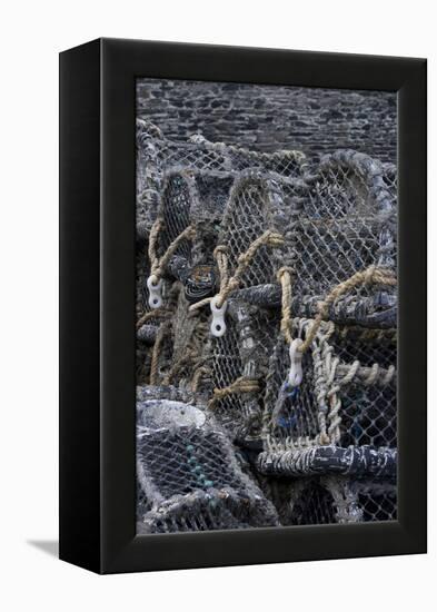 Detail of Crab Pots, Port Isaac, Cornwall, UK-Natalie Tepper-Framed Stretched Canvas