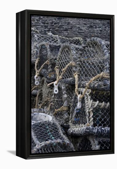 Detail of Crab Pots, Port Isaac, Cornwall, UK-Natalie Tepper-Framed Stretched Canvas