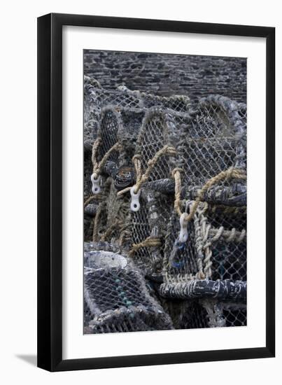 Detail of Crab Pots, Port Isaac, Cornwall, UK-Natalie Tepper-Framed Photo