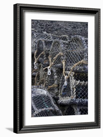 Detail of Crab Pots, Port Isaac, Cornwall, UK-Natalie Tepper-Framed Photo