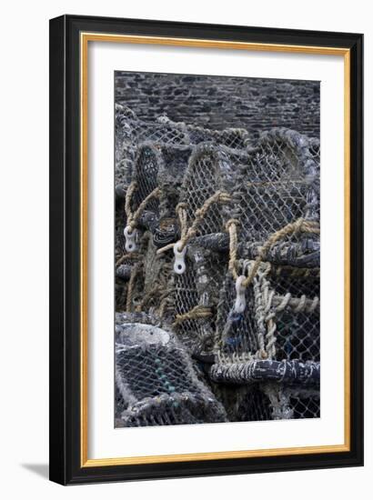 Detail of Crab Pots, Port Isaac, Cornwall, UK-Natalie Tepper-Framed Photo