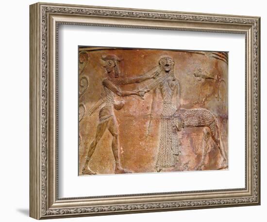 Detail of Cycladic Terracotta Relief of Perseus Killing Medusa-null-Framed Photographic Print