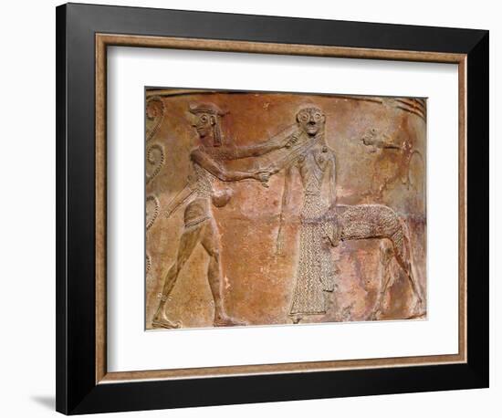 Detail of Cycladic Terracotta Relief of Perseus Killing Medusa-null-Framed Photographic Print