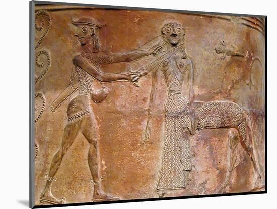 Detail of Cycladic Terracotta Relief of Perseus Killing Medusa-null-Mounted Photographic Print