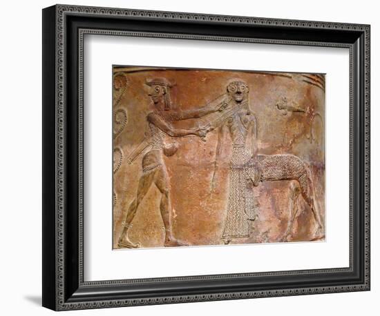 Detail of Cycladic Terracotta Relief of Perseus Killing Medusa-null-Framed Photographic Print