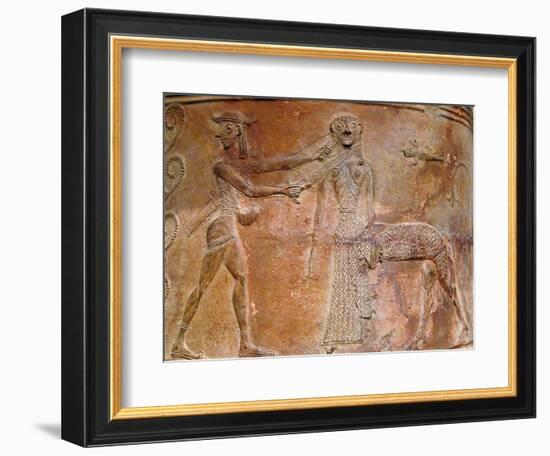 Detail of Cycladic Terracotta Relief of Perseus Killing Medusa-null-Framed Photographic Print