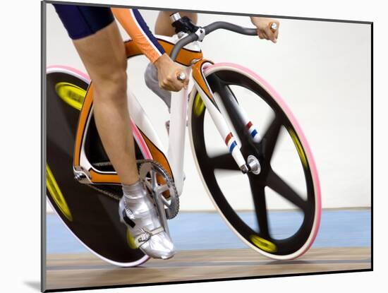 Detail of Cyclist Racing on the Velodrome Track, Athens, Greece-Paul Sutton-Mounted Photographic Print