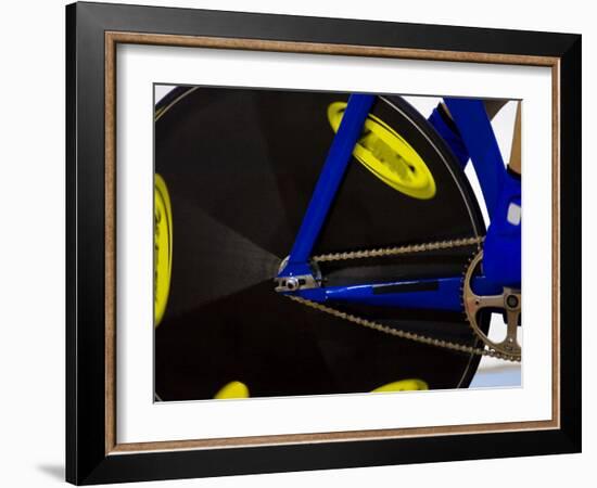 Detail of Cyclist Racing on the Velodrome Track, Athens, Greece-Paul Sutton-Framed Photographic Print