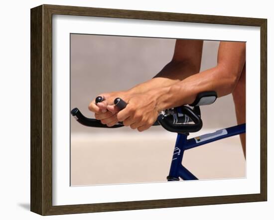 Detail of Cyclists Hands-null-Framed Photographic Print