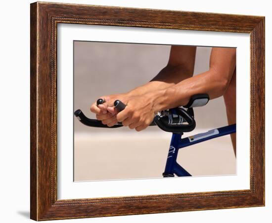 Detail of Cyclists Hands-null-Framed Photographic Print