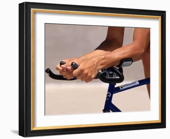 Detail of Cyclists Hands-null-Framed Photographic Print