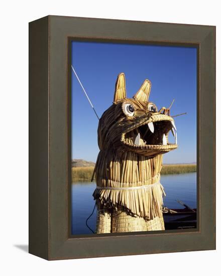 Detail of Decoration on Traditional Reed Boat, Lake Titicaca, Peru-Gavin Hellier-Framed Premier Image Canvas