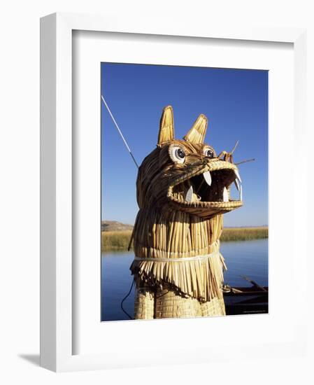 Detail of Decoration on Traditional Reed Boat, Lake Titicaca, Peru-Gavin Hellier-Framed Photographic Print