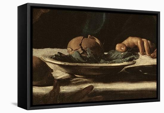 Detail of Dish from Supper at Emmaus, 1606 (Oil on Canvas)-Michelangelo Merisi da Caravaggio-Framed Premier Image Canvas