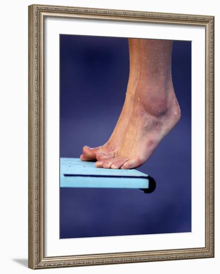 Detail of Divers Feet on the Diving Board-null-Framed Photographic Print